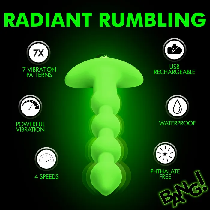 Male Sex Toys Bang GlowintheDark Silicone Anal Beads
