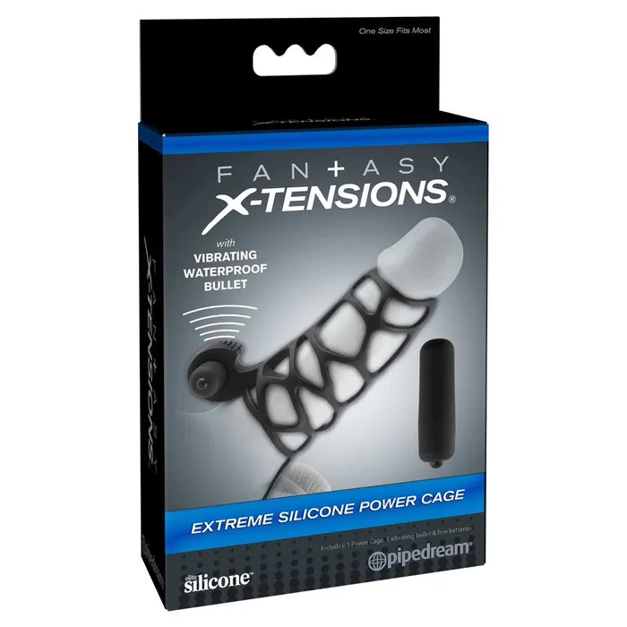 Male Sex Toys Pipedream Fantasy XTensions Vibrating Extreme Silicone Power Cage