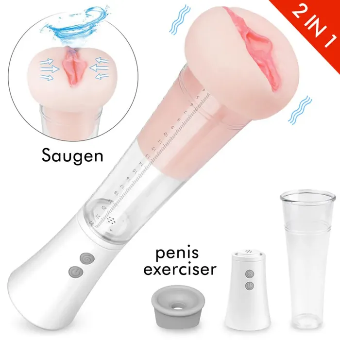 Male Sex Toys Xinghaoya 2In1 Realistic Penis Pump Masturbator