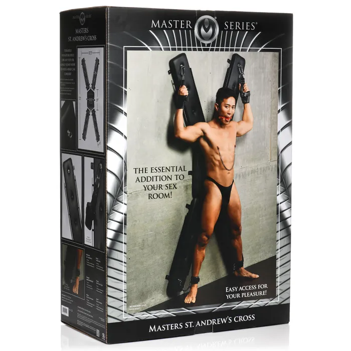 Master Series Male Sex Toys Master Series Padded WallMounted St Andrews Cross