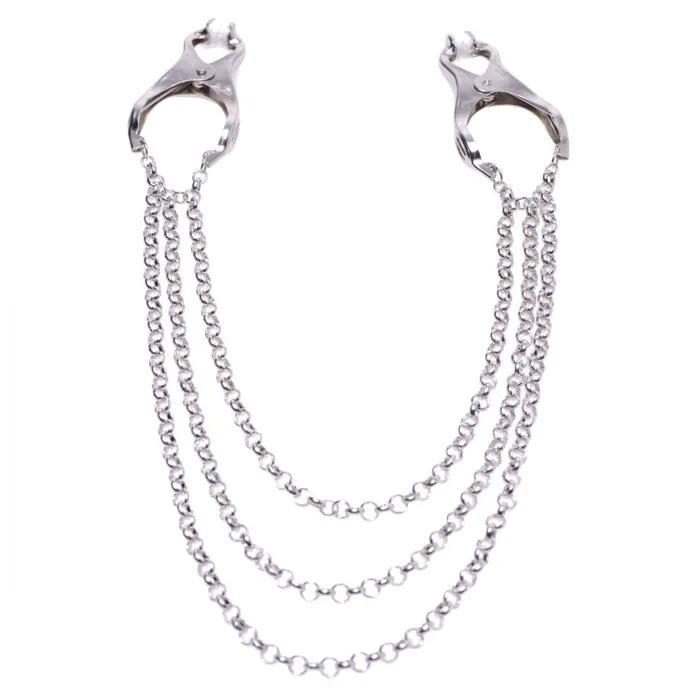 Master Series Vibrators Affix Triple Chain Nipple Clamps