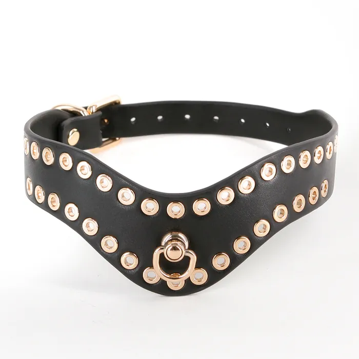 ns novelties Couples Fetish Fashion Kali Curved Grommeted Faux Leather Posture Collar ns novelties Couples Fetish Fashion Kali Curved Grommeted Faux Leather Posture Collar