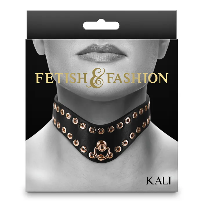 ns novelties Couples Fetish Fashion Kali Curved Grommeted Faux Leather Posture Collar