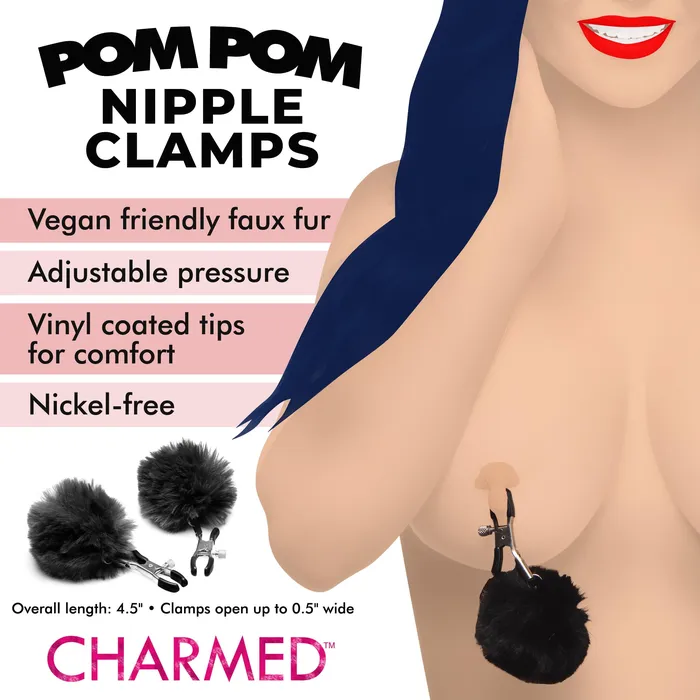 Pom Pom Nipple Clamps Charmed Nipple Clitoral Toys