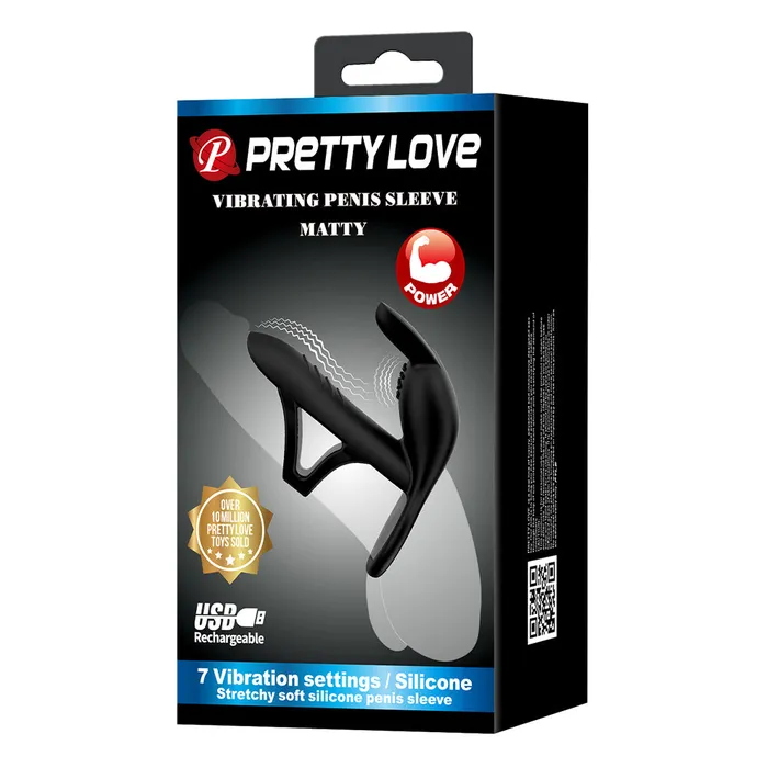 Pretty Love Matty Clitoral Vibrating Penis Sleeve Pretty Love Male Sex Toys