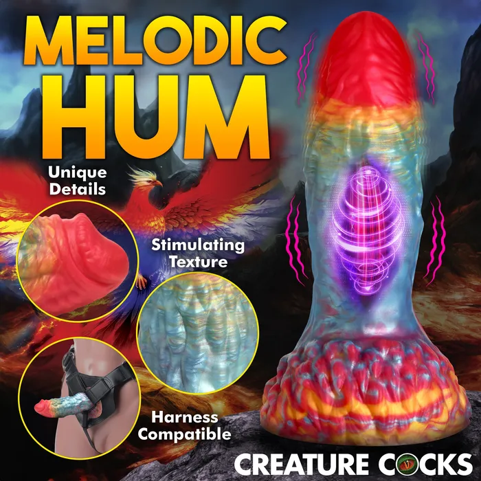 Rainbow Phoenix Vibrating Silicone Dildo with Remote Creature Cocks Female Sex Toys