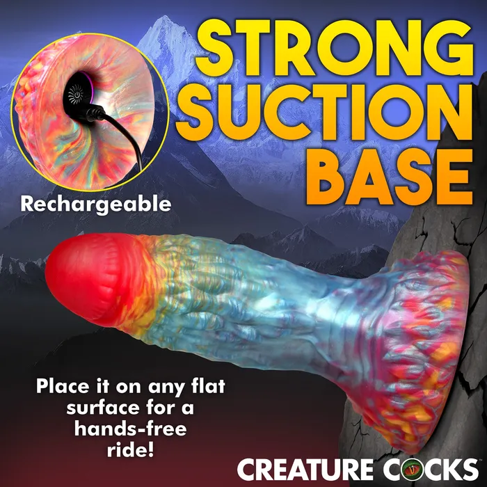 Rainbow Phoenix Vibrating Silicone Dildo with Remote Creature Cocks Female Sex Toys