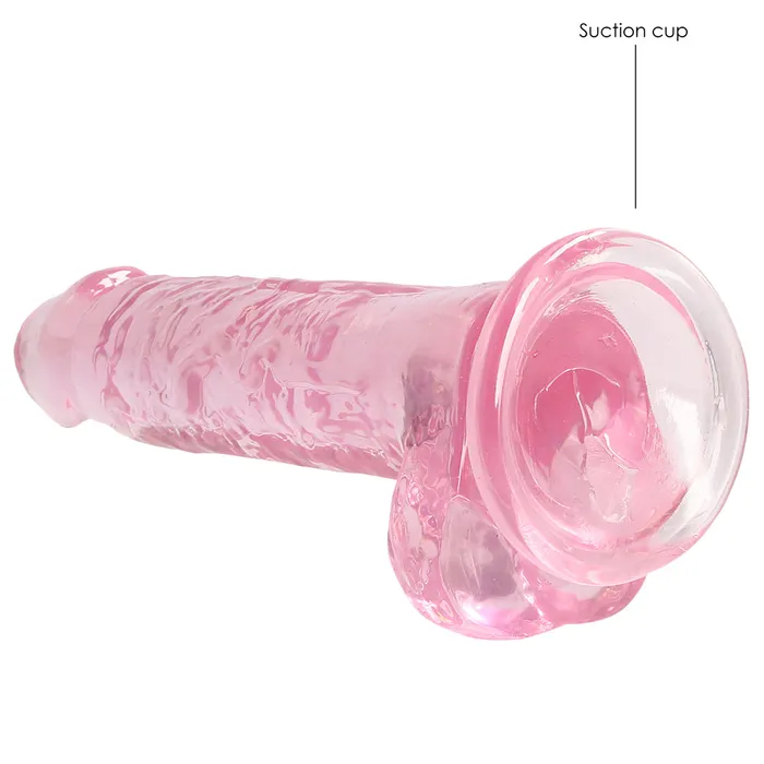 RealRock 7 Crystal Clear Realistic Dildo With Balls Suction Cup Shots Media Female Sex Toys