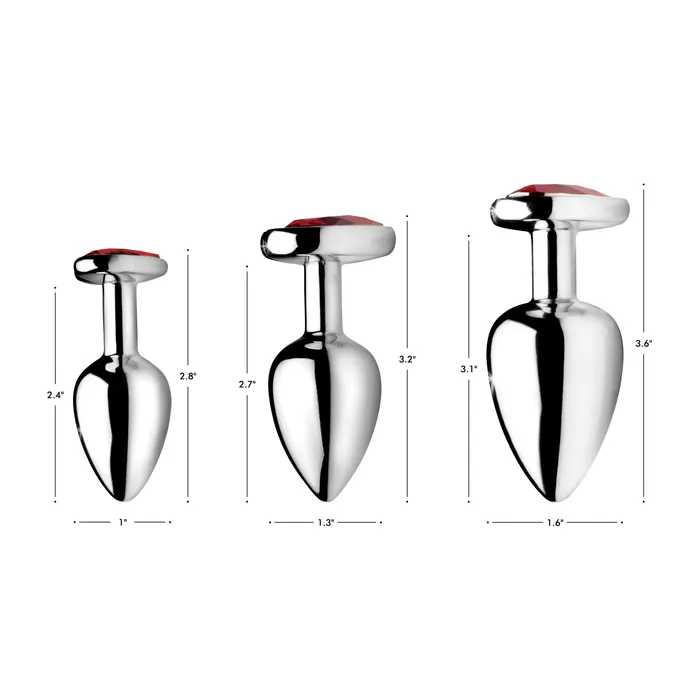 Red Heart Gem Anal Plug Set Booty Sparks Anal