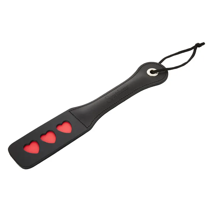 Sportsheets Vibrators Sportsheets Leather Triple Heart Impression Paddle