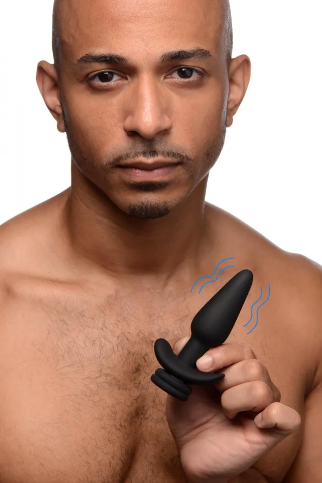 Tailz Male Sex Toys Interchangeable 10X Vibrating Silicone Anal Plug with Remote