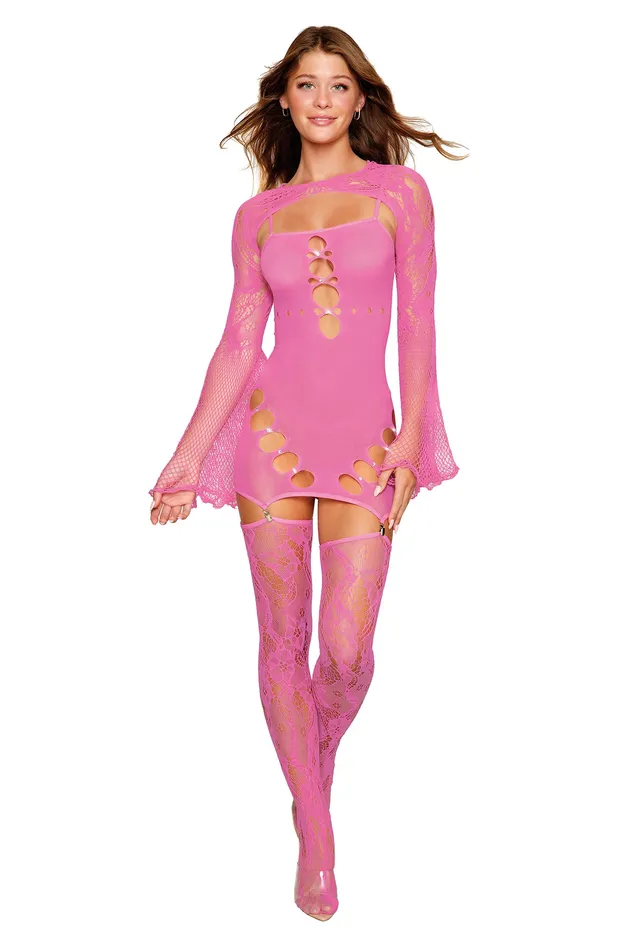 2024 Holiday Sale Specials Vibrators Garter Dress With Thigh High and Shrug One Size Milkshake Pink 2024 Holiday Sale Specials Vibrators Garter Dress With Thigh High and Shrug One Size Milkshake Pink