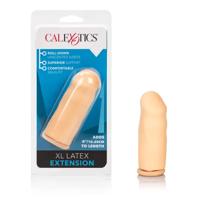 4 Inch Latex Extension Ivory CalExotics Anal