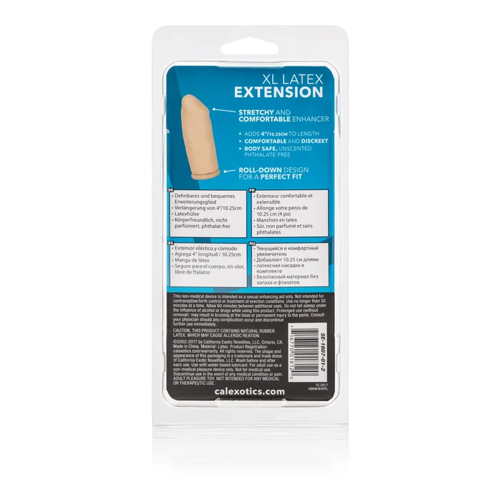 4 Inch Latex Extension Ivory CalExotics Anal