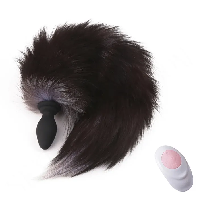 Anal Domlust Remote Control Fox Tail Vibrating Butt Plug Fantasy Animal Role Play Furry BDSM Sex Games