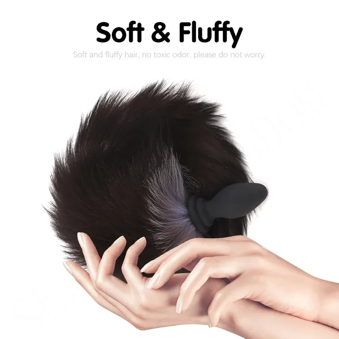 Anal Domlust Remote Control Fox Tail Vibrating Butt Plug Fantasy Animal Role Play Furry BDSM Sex Games