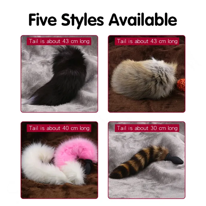 Anal Domlust Remote Control Fox Tail Vibrating Butt Plug Fantasy Animal Role Play Furry BDSM Sex Games