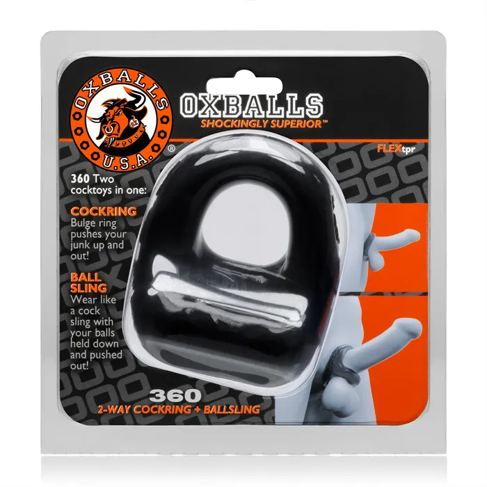 Anal Oxballs 360 2 Way Cockring Ballsling Black Anal Oxballs 360 2 Way Cockring Ballsling Black