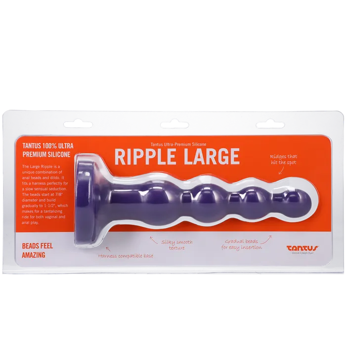 Anal Tantus Silicone Large Ripple Butt Plug Midnight Purple Tantus