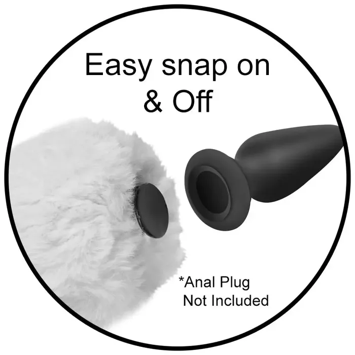 Anal XR Brands Bunny Tail Butt Plug Interchangeable Bunny Tail White