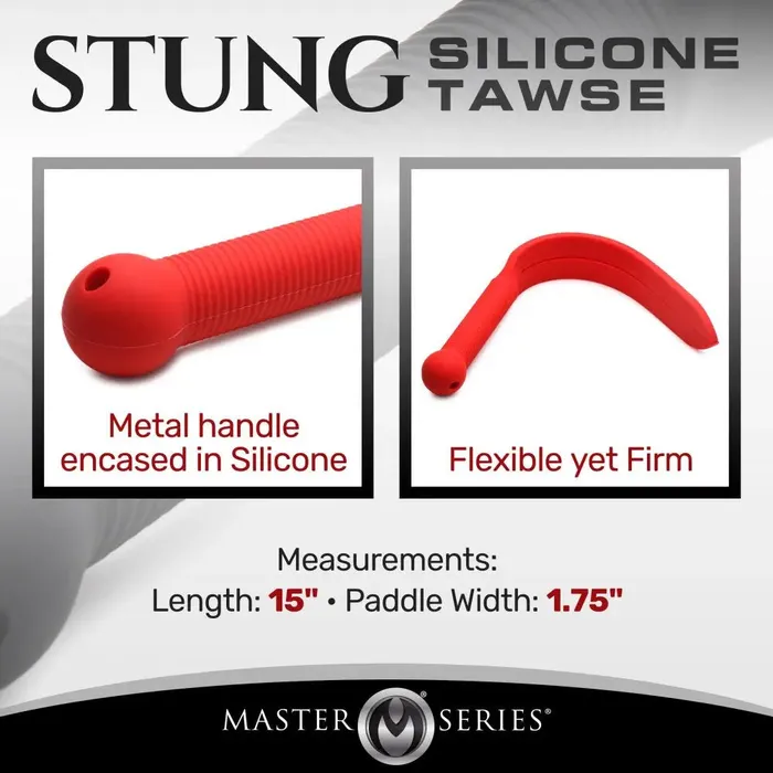 Anal XR Brands Stung Silicone Tawse Red BDSM Paddle