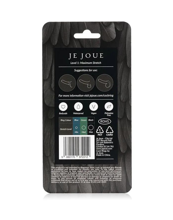 Black Silicone CRing Maximum Stretch Je Joue Anal