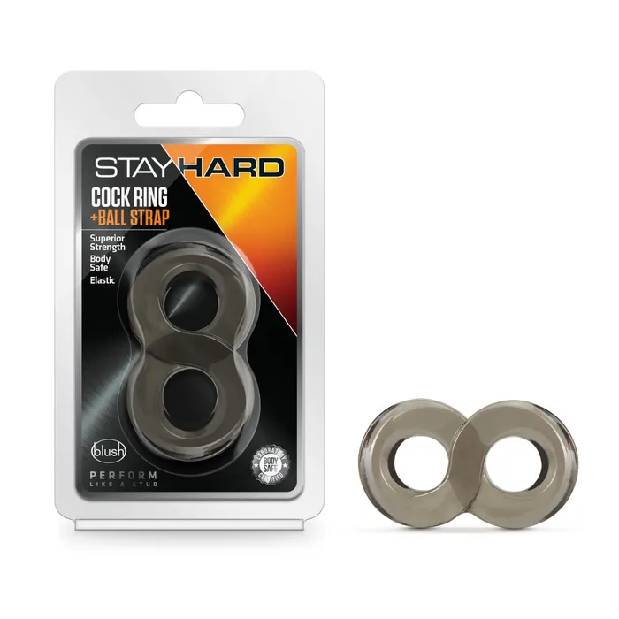 Blush Novelties Male Sex Toys Stay Hard Cock Ring and Ball Strap Black