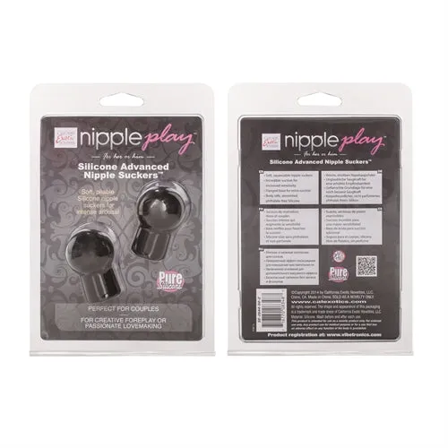 CalExotics Anal Nipple Play Silicone Advanced Nipple Suckers Black
