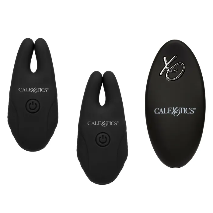 CalExotics Anal Silicone Remote Nipple Clamps Black