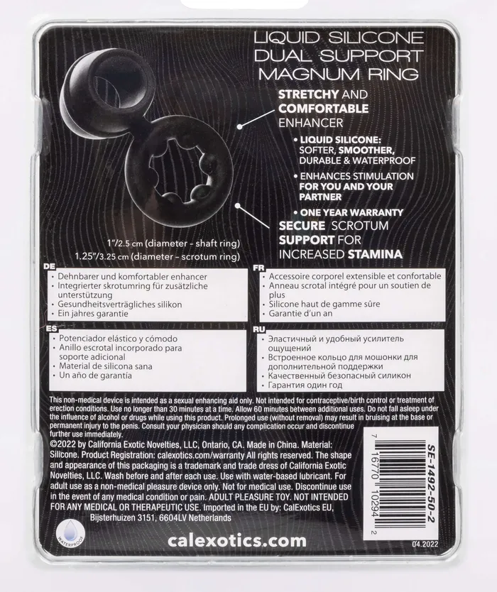 CalExotics Female Sex Toys Alpha Liquid Silicone Dual Support Magnum Ring Black CalExotics Female Sex Toys Alpha Liquid Silicone Dual Support Magnum Ring Black