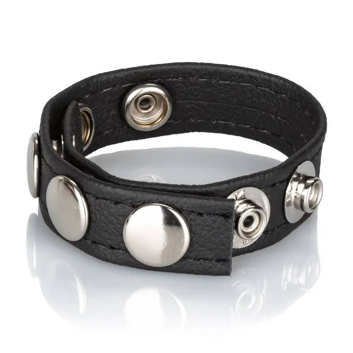 CalExotics Male Sex Toys Leather MultiSnap Ring