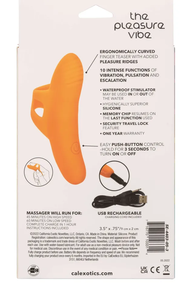 CalExotics Neon Vibes the Pleasure Vibe Orange Orange Vibrators
