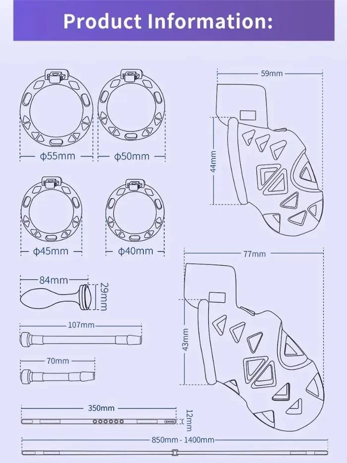 Chastity Cock Cage 4 Penis Rings Dick Bondage Fetish Resin Male BDSM Toys Domlust Male Sex Toys