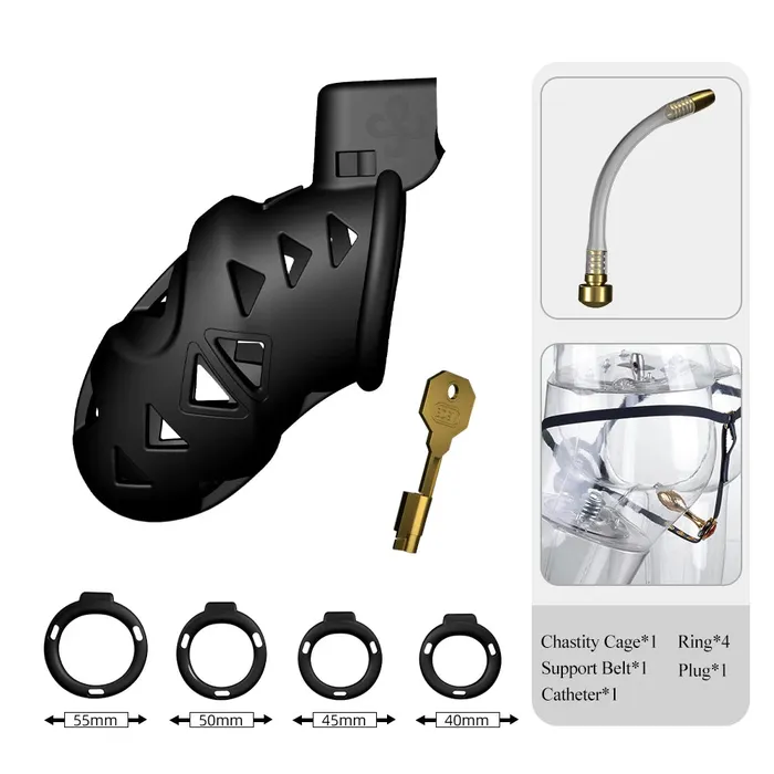 Chastity Cock Cage 4 Penis Rings Dick Bondage Fetish Resin Male BDSM Toys Domlust Male Sex Toys