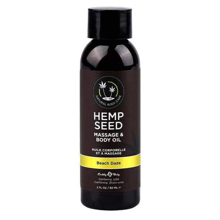 Couples Hemp Seed Massage Body Oil Beach Daze 2 fl oz 60 ml Earthly Body