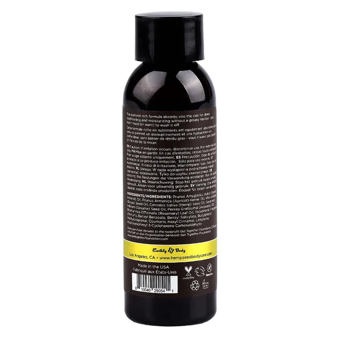 Couples Hemp Seed Massage Body Oil Beach Daze 2 fl oz 60 ml Earthly Body