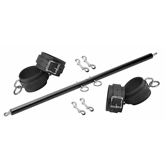 Couples Master Series Black Doggy Style Spreader Bar Bondage Kit with Cuffs Couples Master Series Black Doggy Style Spreader Bar Bondage Kit with Cuffs