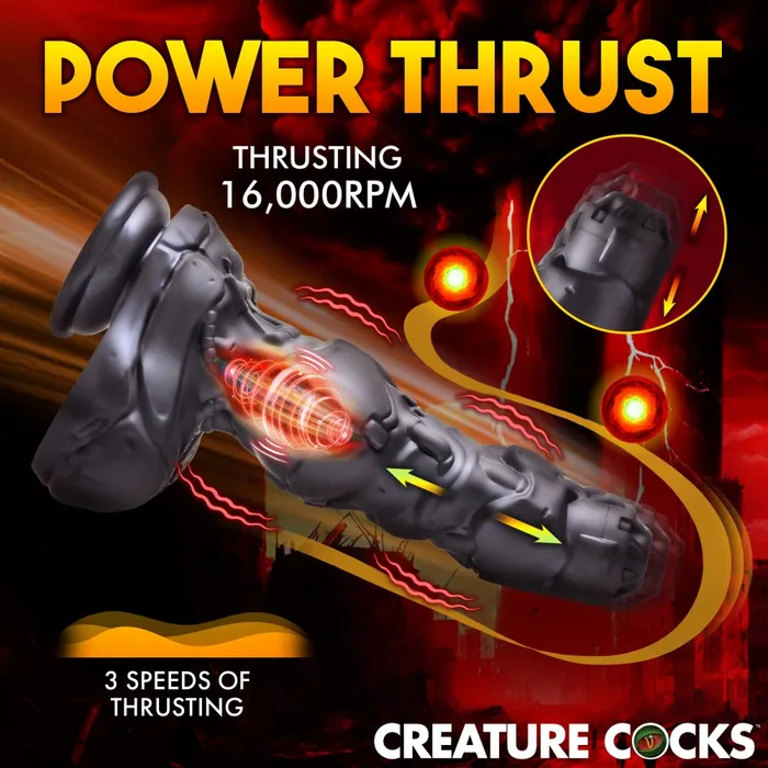 Creature Cocks Fantasy Dildos Sex Robot Dildo Cyborg Cock Thrusting and Vibrating Dildo Silicone Female Sex Toys