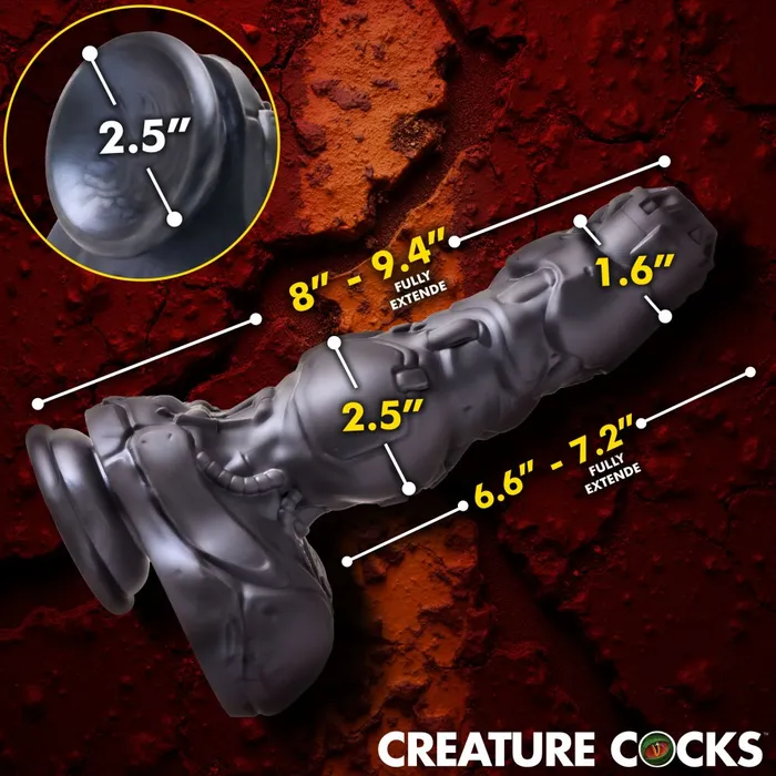 Creature Cocks Fantasy Dildos Sex Robot Dildo Cyborg Cock Thrusting and Vibrating Dildo Silicone Female Sex Toys