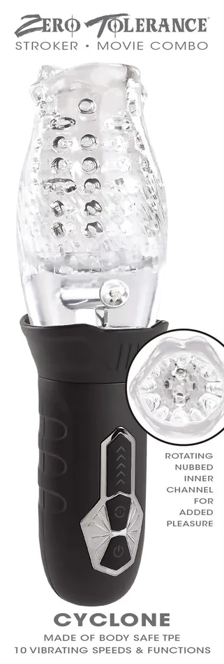 Cyclone Rotating Stroker Clearblack Zero Tolerance Anal Cyclone Rotating Stroker Clearblack Zero Tolerance Anal