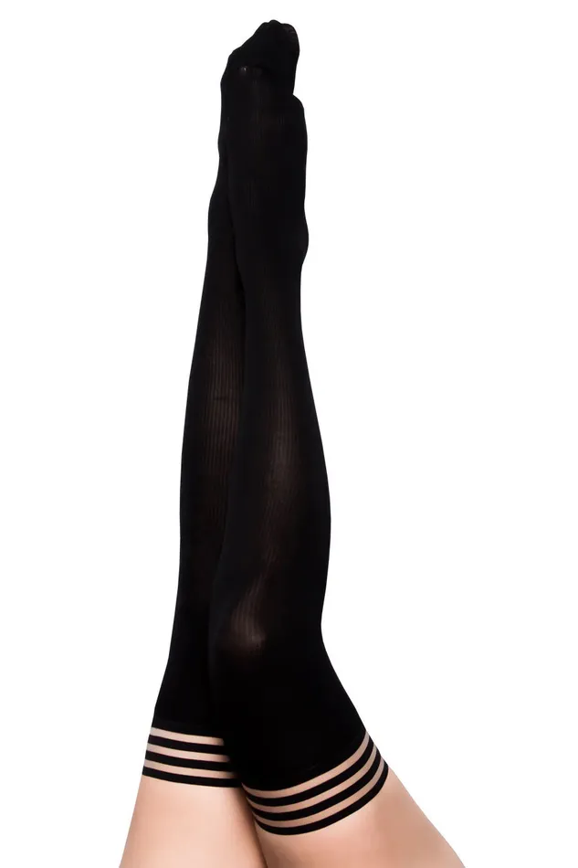 Dana Lynn Ribbed Thigh High Size C Black Kixies Anal