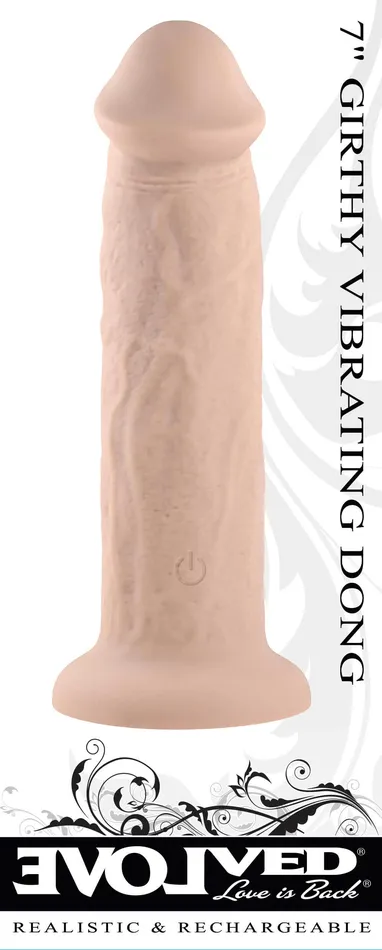 Dildos Evolved Novelties 7 Inch Girthy Vibrating Dong Light