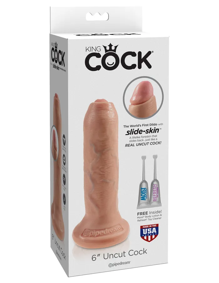 Dildos Pipedream King Cock Uncut 6 inches Dildo Realistic Foreskin Suction Cup Base Dildos Pipedream King Cock Uncut 6 inches Dildo Realistic Foreskin Suction Cup Base
