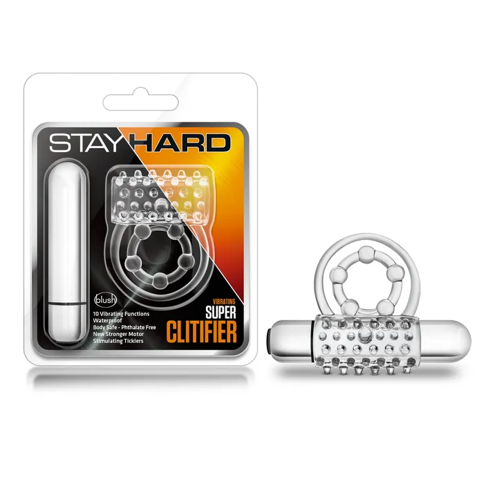 Dildos Stay Hard Vibrating Super Clitifier Clear Blush Novelties