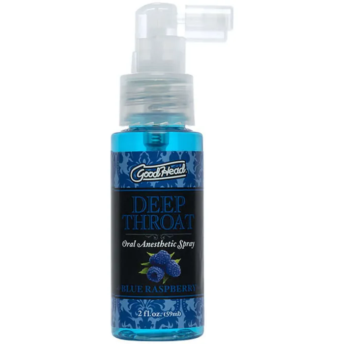 Doc Johnson GoodHead Deep Throat Spray Blue Raspberry Vibrators