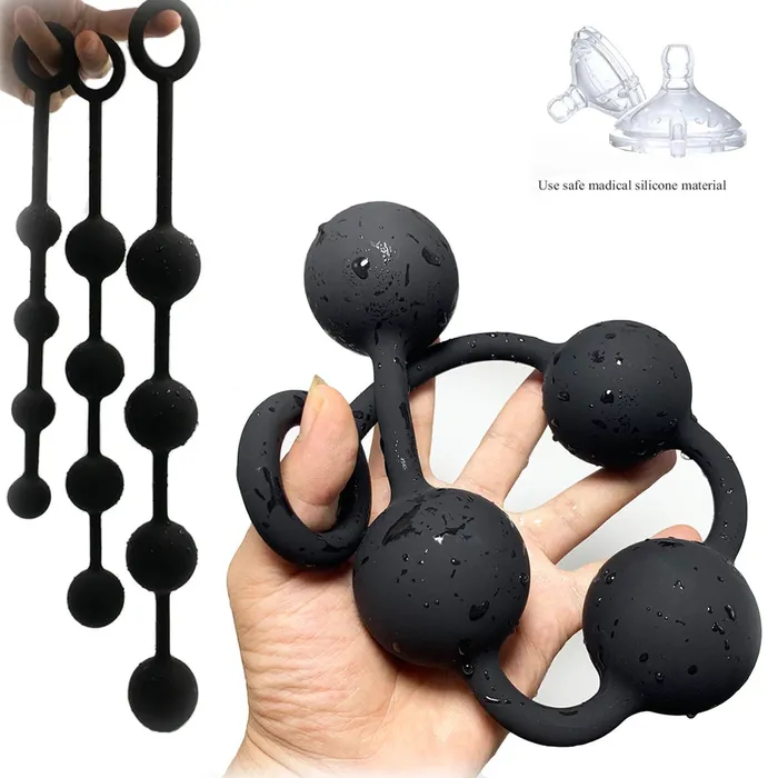 Domlust Anal Anal Beads Butt Plug Silicone Balls Vagina Anal Sex Toy for Women Men BDSM Games Domlust Anal Anal Beads Butt Plug Silicone Balls Vagina Anal Sex Toy for Women Men BDSM Games