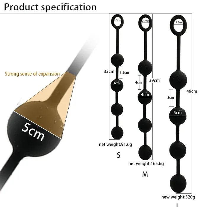 Domlust Anal Anal Beads Butt Plug Silicone Balls Vagina Anal Sex Toy for Women Men BDSM Games
