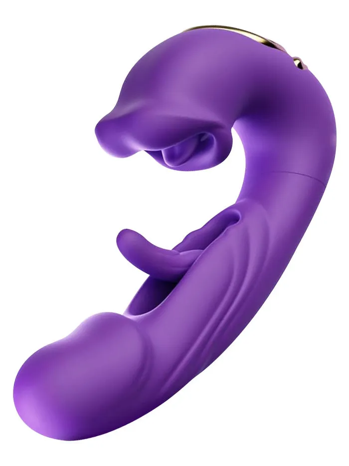 Domlust Female Sex Toys Vibrating Realistic Anal Dildo Rabbit Clit Clamping G Spot Tickle Flapping Sex Toys for Women