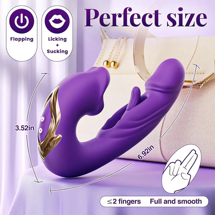 Domlust Female Sex Toys Vibrating Realistic Anal Dildo Rabbit Clit Clamping G Spot Tickle Flapping Sex Toys for Women