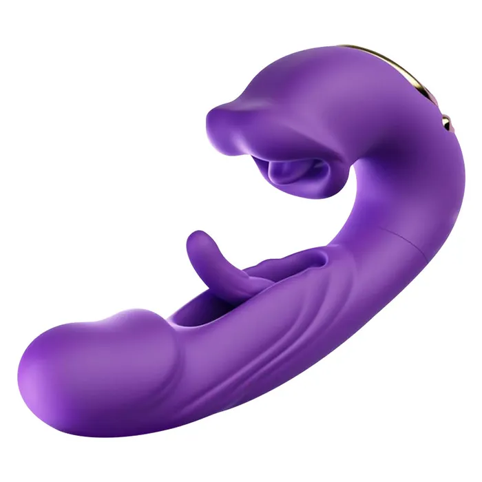 Domlust Female Sex Toys Vibrating Realistic Anal Dildo Rabbit Clit Clamping G Spot Tickle Flapping Sex Toys for Women